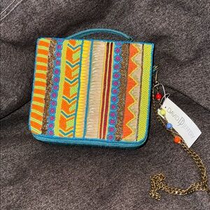 David Jeffrey Vintage Multicolor Embroidered Women's Bag